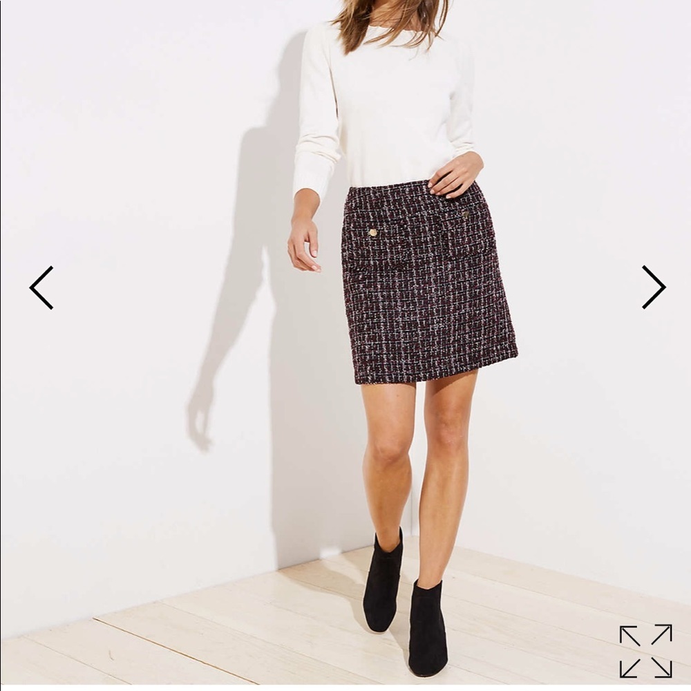 LAST 1! LOFT  Sparkle Tweed Pocket Skirt